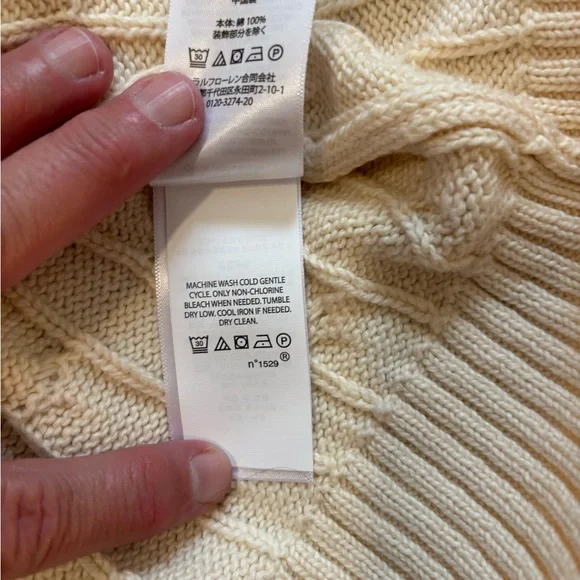 Polo by Ralph Lauren Andover Cream Cable Knit Cardigan Sweater Size XXL. NWT.